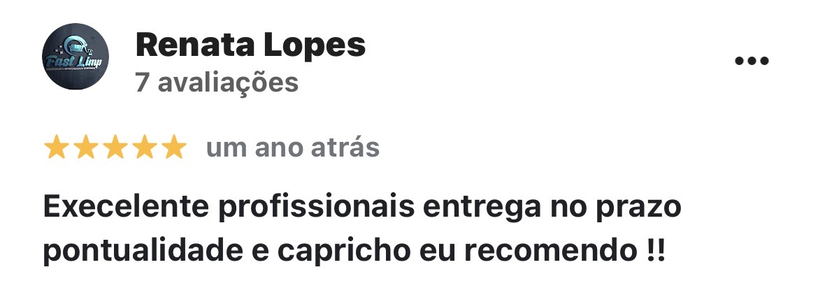 Avaliação de cinco estrelas de Renata Lopes